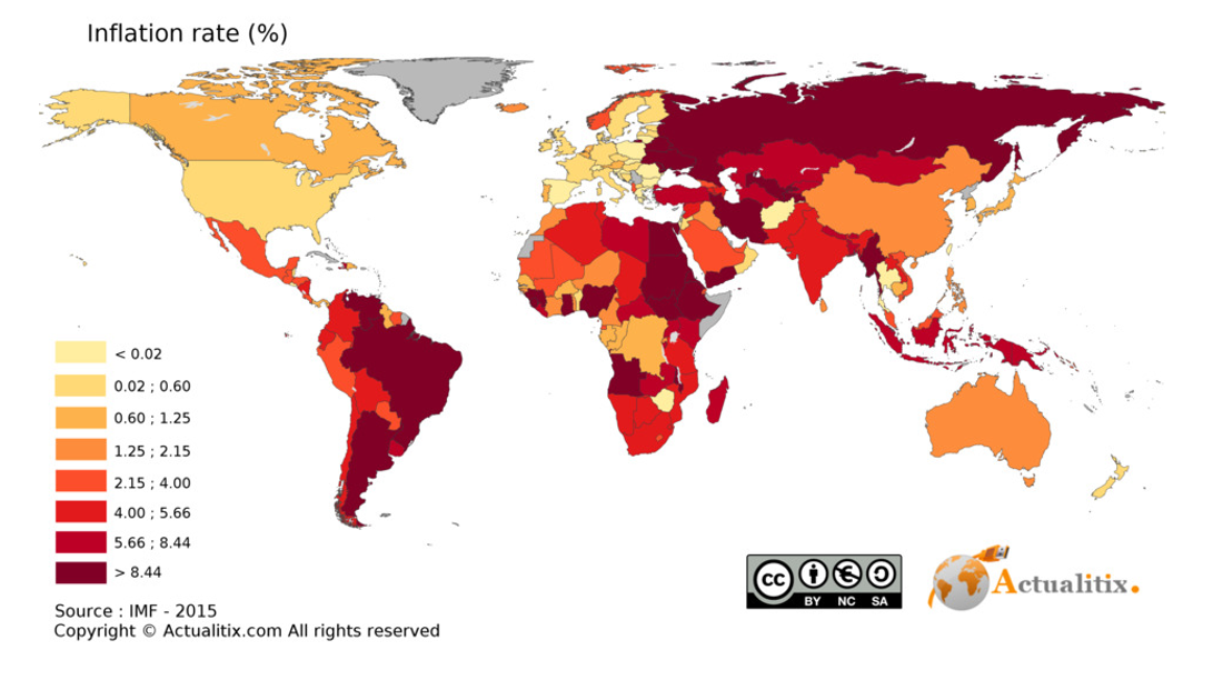 Inflatie landen wereld